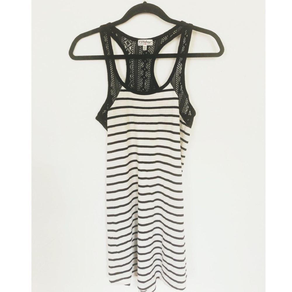 Charming Striped Sleeveless  Pajama Dress